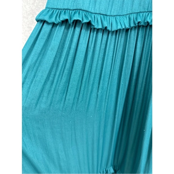 Ann Taylor Smocked Bodice Sleeveless Maxi Dress Emerald Green Size 4 - Picture 4 of 16